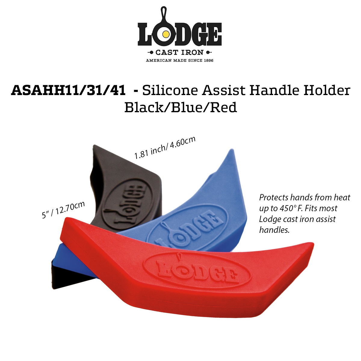 Lodge Cast Iron Red Silicone Assist Handle Holder 
