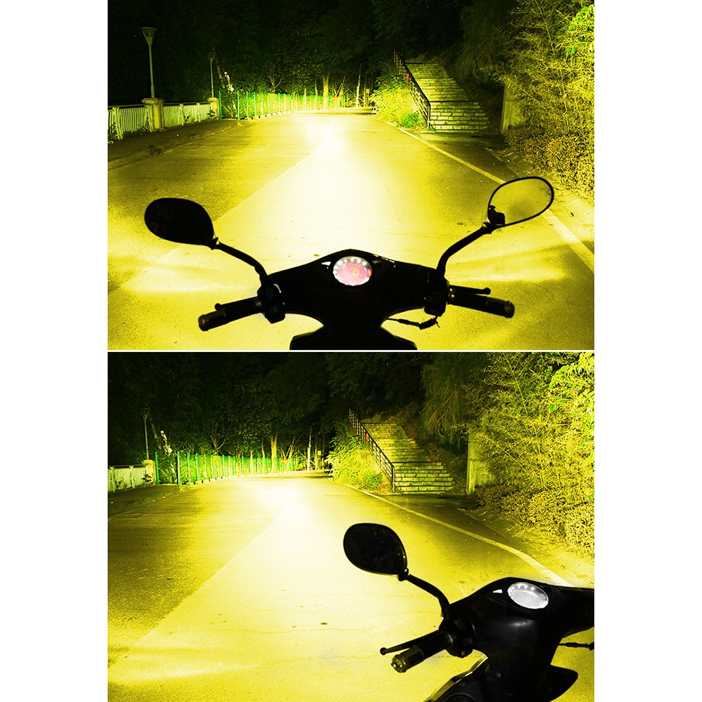 【URTrust】 LED Light Motorcycle Headlight Two-color Super Bright For Motorcycle H4 H6