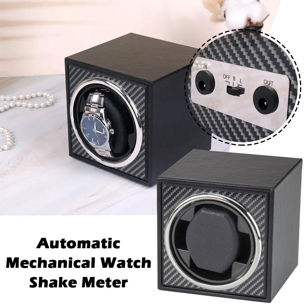1Pc Watch Winder Box Automatic Wooden Single Watch Box Suitable For Mechanical Watches Automatic Rotate Rotation Motor Box Wood