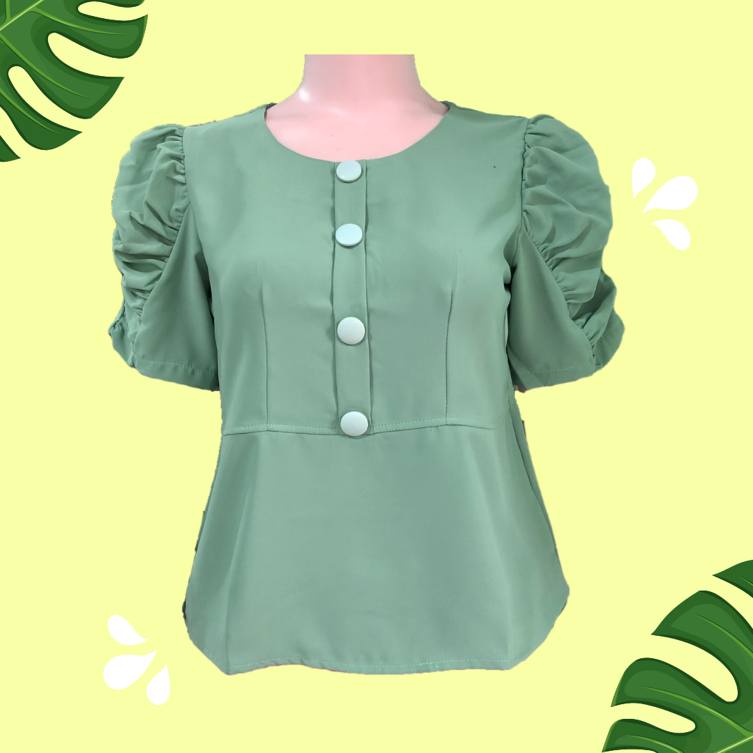 Áo trung niên nữ cho mẹ - kiểu 4 nút trẻ trung sang trọng - vải lụa cao cấp mềm mịn