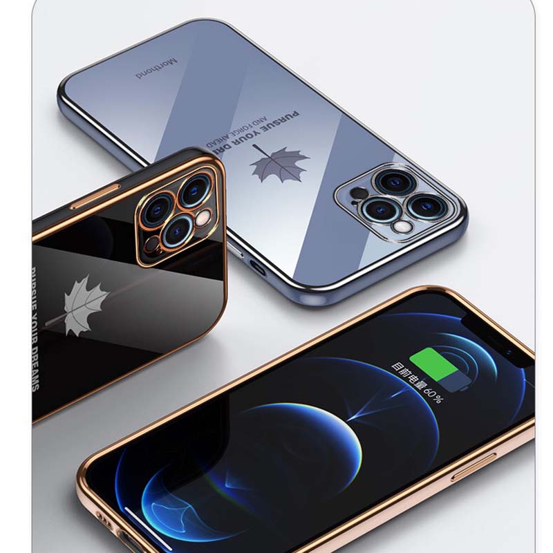 Phone case For Motorola G64 Back cover Shining Maple Leaf Design soft plating Back cover Motorola Moto G64 case. 