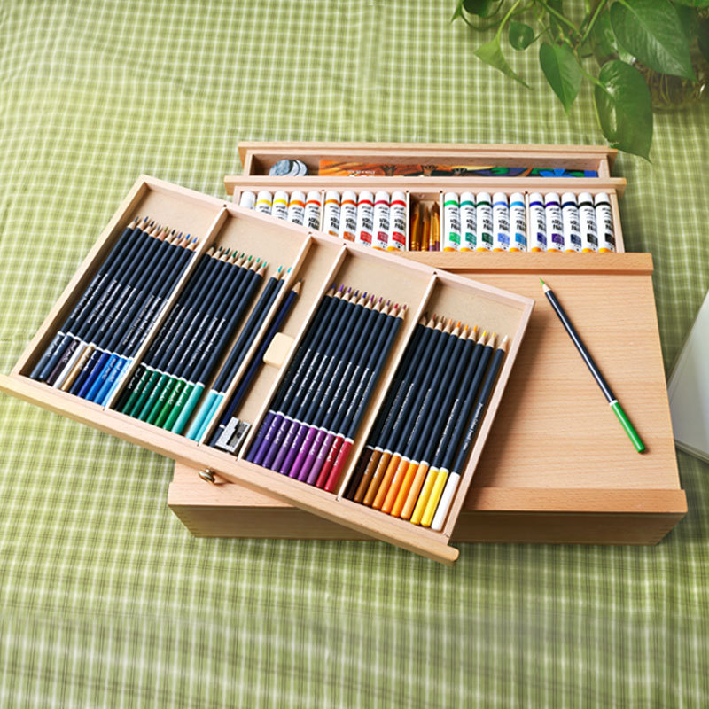 Đồ Dùng Nghệ Thuật Mont Marte Đồ Dùng Nghệ Thuật Bút Chì Cọ Màu Pastel Hộp Đựng Ngăn Kéo Ba Tầng Giá Vẽ Để Bàn Hộp Đựng Nhiều Tầng Bằng Gỗ Nguyên Miếng Hộp Dụng Cụ Vẽ Tranh