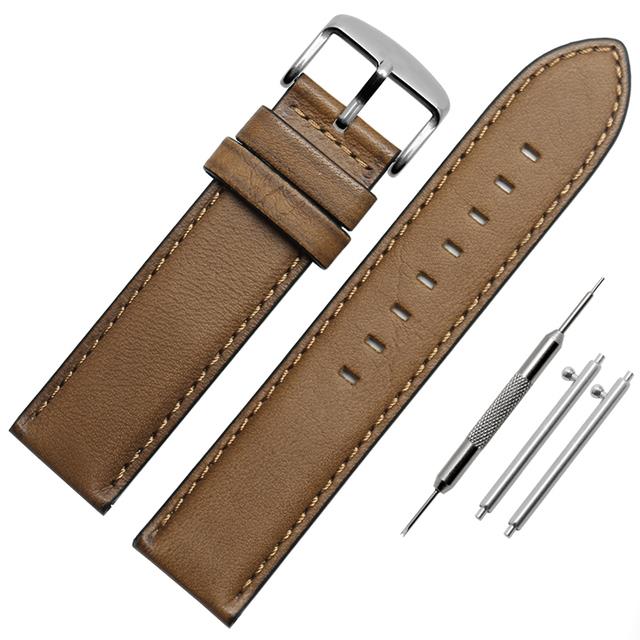 ❀ Italian Leather Watch Strap For Fossil/Hamilton Genuine leather strap Men's Vintage Quick Release Watch Accessories 20mm 22mm 24
