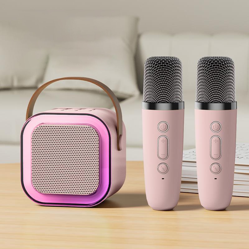 Bộ Loa Bluetooth + 2 Mic Không Dây Mini Hát Karaoke Tại Nhà K12, Dễ Sử Dụng | Lazada.vn