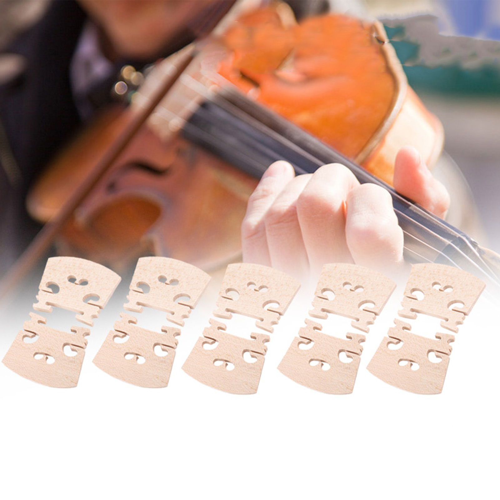 5Pcs Violin Bridges 4/4 Maple Wood Bridge Part Accessory