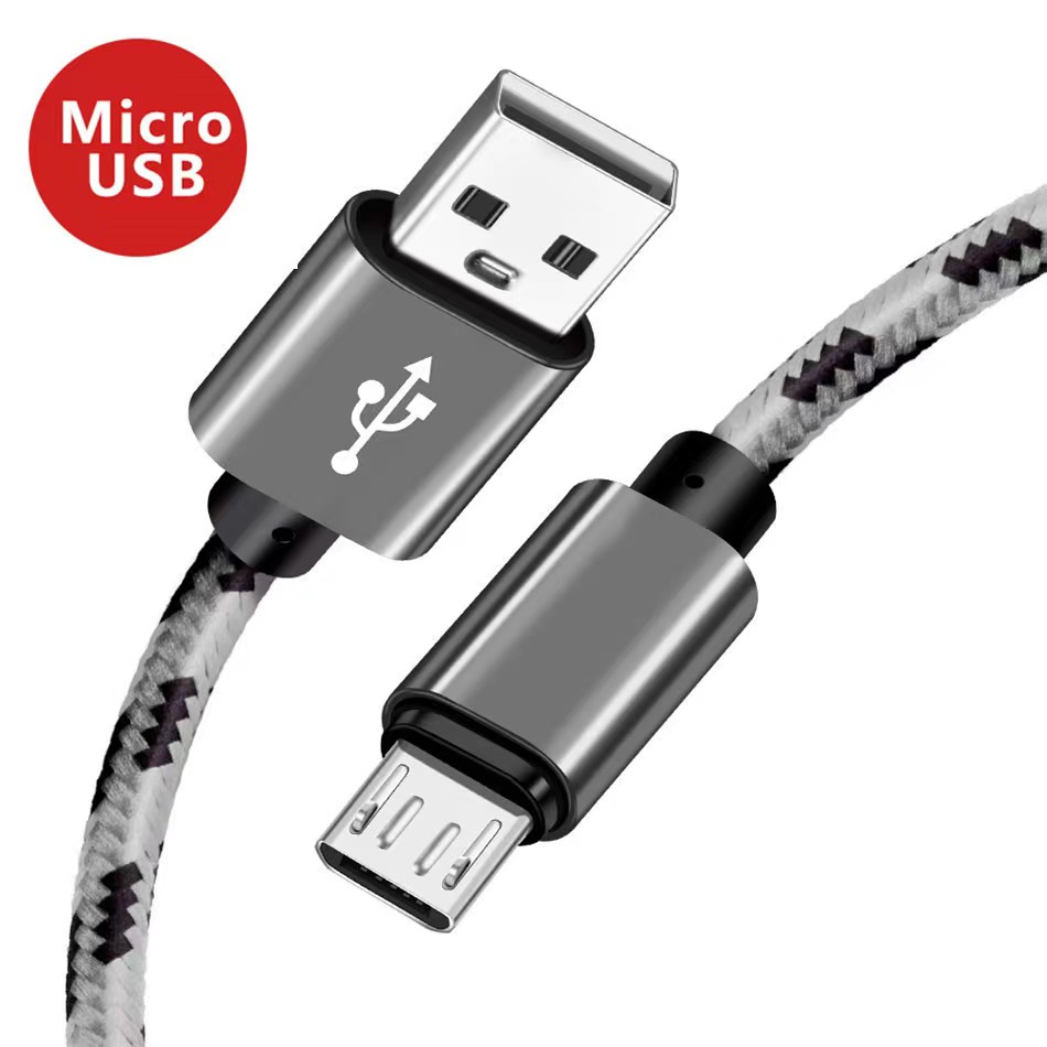 2.4A Micro USB cáp sạc sạc nhanh Nylon Dây cáp truyền dữ liệu cáp điện thoại cho Oppo Vivo