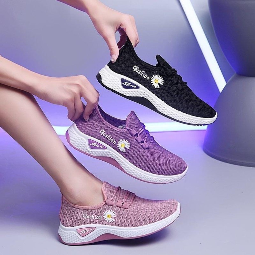 [SIÊU SALE TẤT NIÊN] [FREESHIP + VOUCHER] Giày Thể Thao Nữ Thấp Cổ Họa Tiết Hoa Cúc