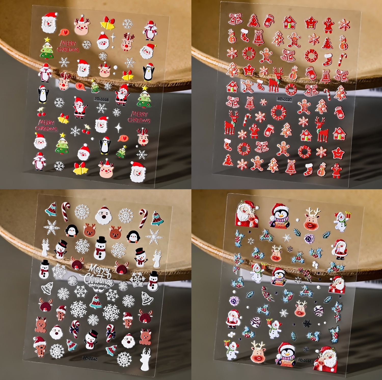 Sticker Nail 5D Lụa Nổi | Giáng Sinh Noel 2024 | Hình Dán Móng Tay