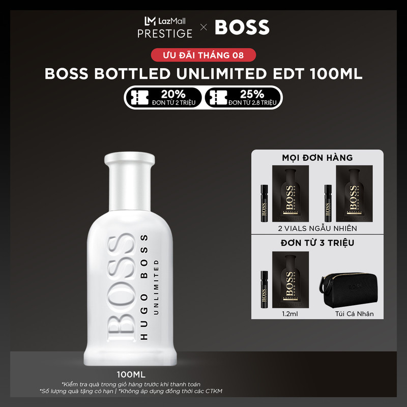 [TỪ 11-20.08 | CLEARANCE SALE] Nước hoa Nam BOSS Bottled Unlimited EDT 100ml (ĐỌC MÔ TẢ SẢN PHẨM)