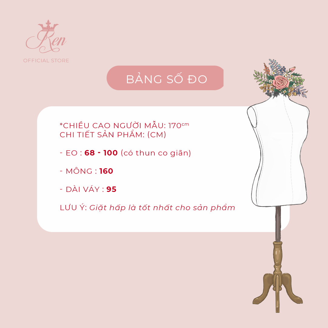 REN BY TEE - Chân Váy Dài Dáng Xòe Vải Tafta