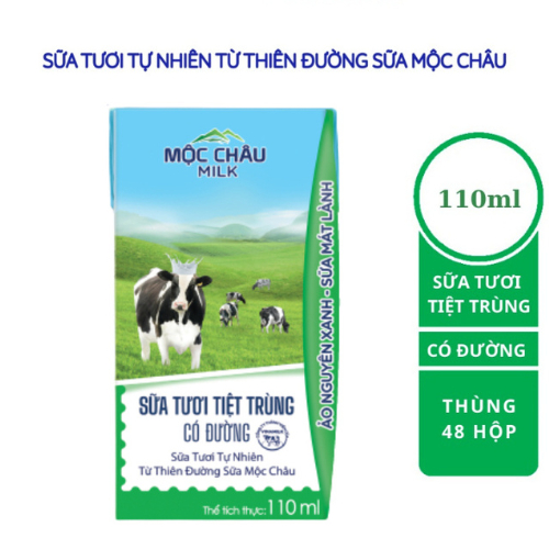 Thùng Sữa Tươi Mộc châu 110ML - 48 hộp