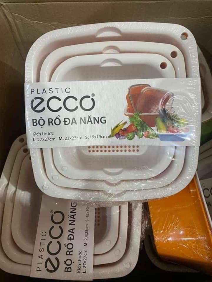 SÉT 6 MÓN GỒM 3 RỔ & 3 CHẬU NHỰA ECCO HÀNG VN