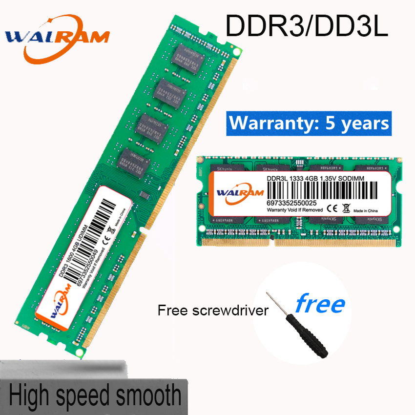 RAM RAM RAM DIMM/SODIMM 4GB/8GB DDR3/DDR3L 1600/1333 MHz 240pin 1.5V /1.35V Máy Tính Để Bàn Máy Tính Xách Tay Thẻ Nhớ Máy Tính Xách Tay, Rộng