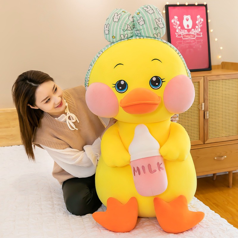 GẤU BÔNG VỊT ÔM BÌNH SỮA ICHIGO 4 SIZE