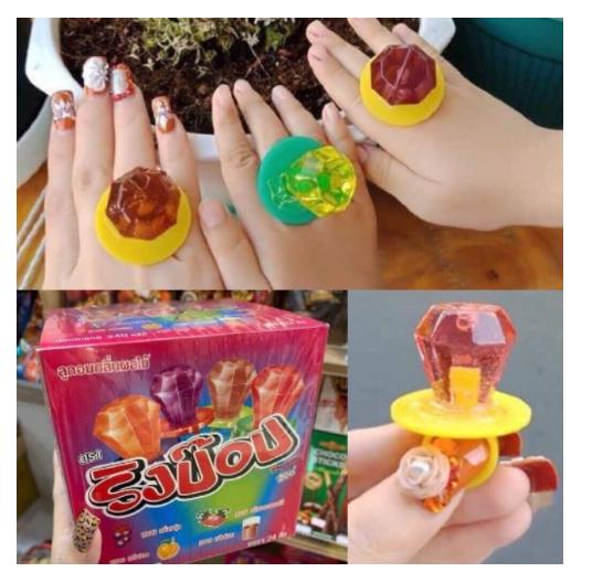 Lẻ 1 chiếc kẹo nhẫn kim cương RingPop Thái Lan
