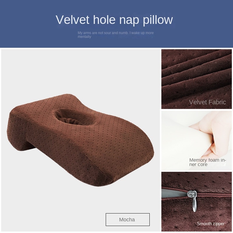 Travel Cushion Nap Sleeping Pillow Foam Slow Rebound Desk With Hollow Design For Down Pillows Headrest Neck Protection