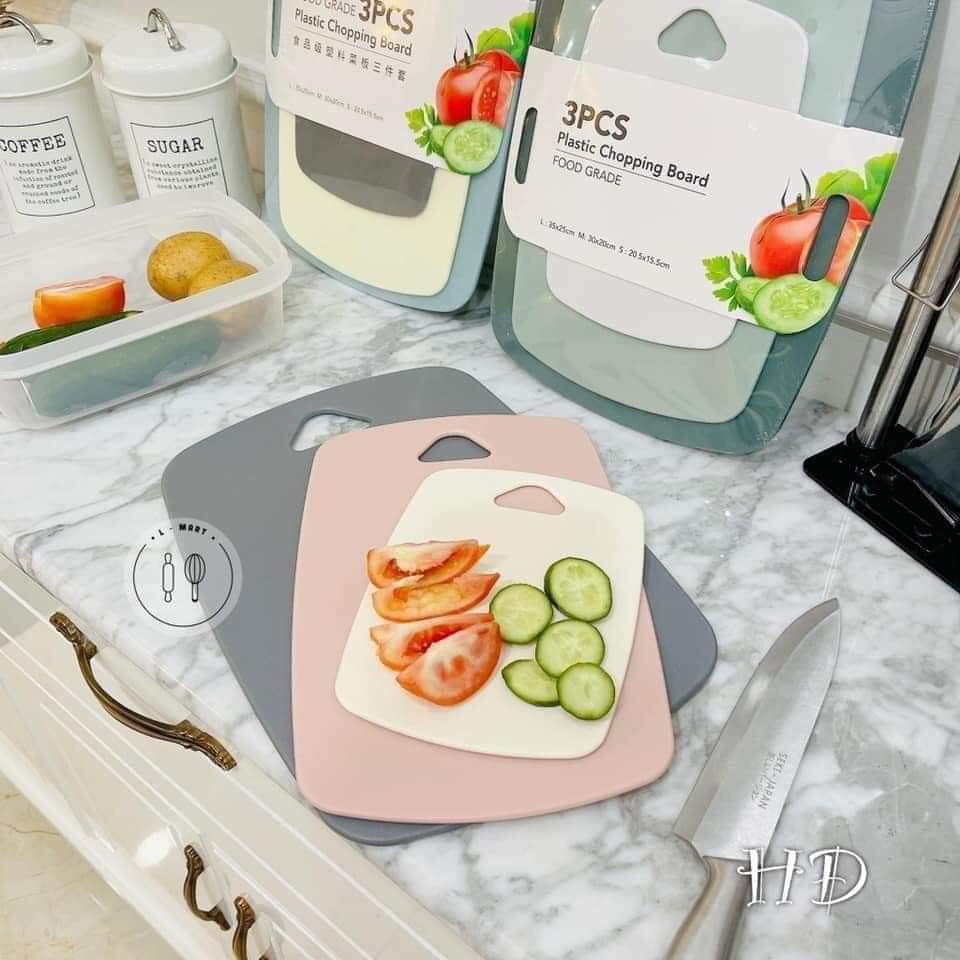 set 3 Thớt nhựa kháng khuẩn chính hãng ECCO