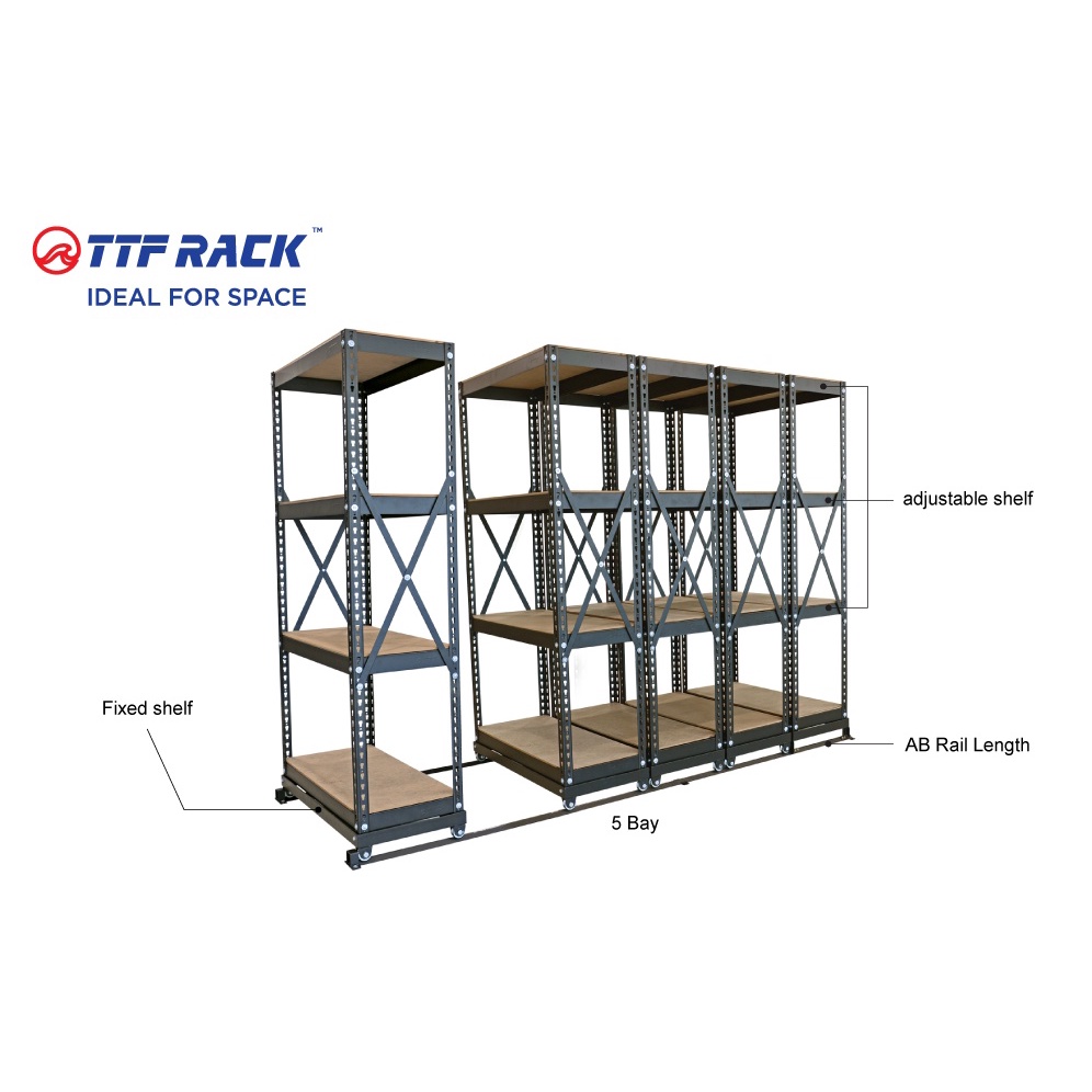 Klang Valley Mobile Boltless Rack Preorder with Wheel Rak Roda Office