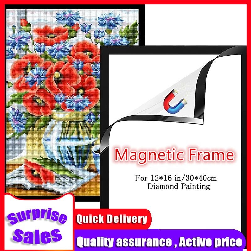 2Pcs Diamond Painting Frame Magnetic Photo Frame Oil Painting