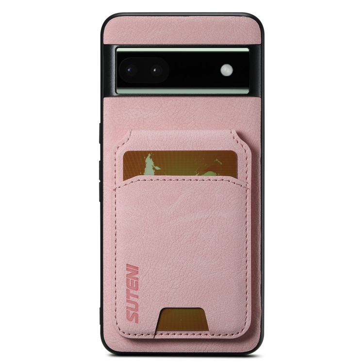 Suteni H02 Litchi Leather Card Wallet Stand Back Phone Case For Google Pixel 8/Google Pixel 8 Pro/Google Pixel 8a/Google Pixel 7/Google Pixel 7 Pro/Google Pixel 7a/Google Pixel 6/Google Pixel 6 Pro/Google Pixel 6a
