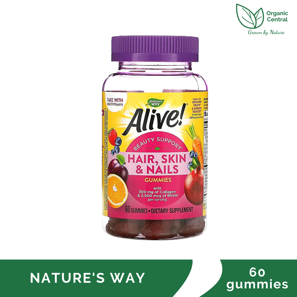 Alive Hair Skin And Nails Gummies Nature's Way Alive! Hair, Skin & Nails with Collagen & Biotin