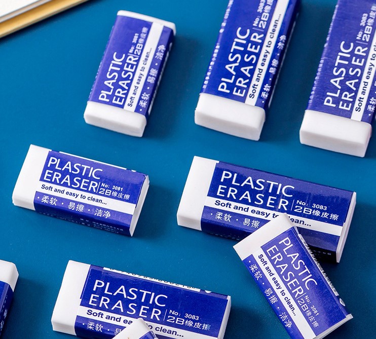 Gôm trắng 2B, gôm plastic eraser sạch đẹp