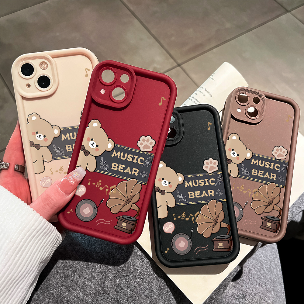 UCUC for Infinix Note 40 Back Cover Love Music Bear Ladder Camera Soft Rubber Phone Case. 