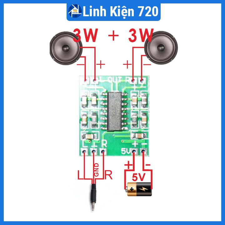 Mạch khuếch đại âm thanh 5V công suất 2x3W
