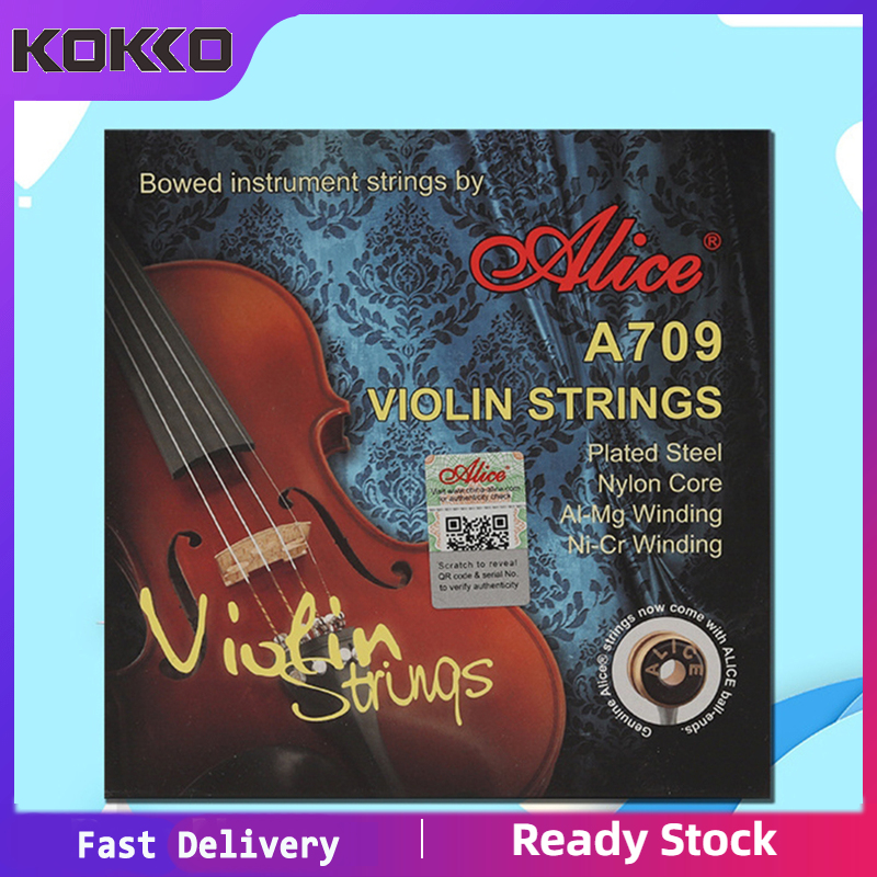 4pcs A709 Alice Violin Strings Set Steel Rope Core G String Nickel Strings Practice Play Parts 31/8/4/2