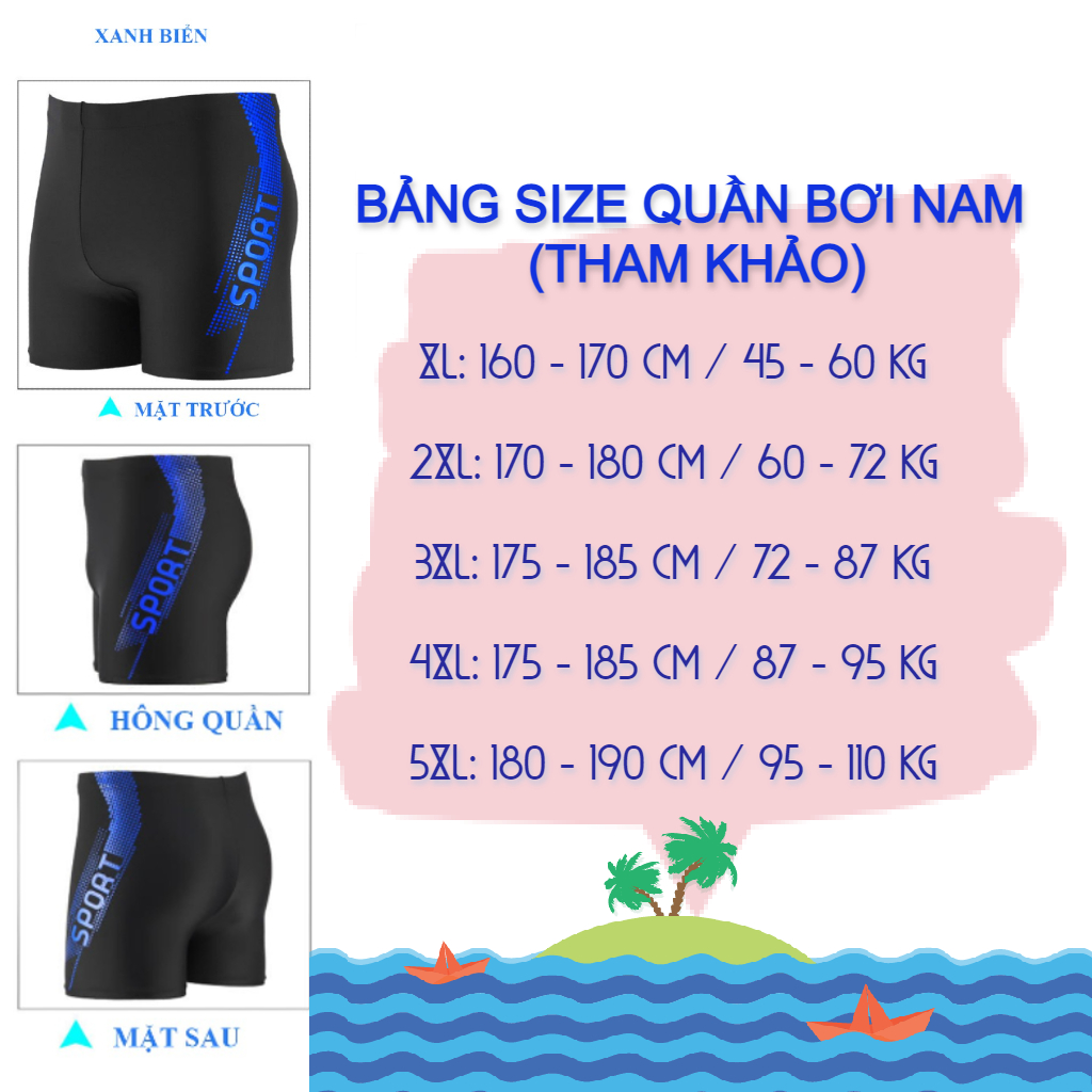 (S.A.L.E S.Ố.C) Quần bơi nam dáng LỬNG SPORT co giãn 4 chiều (40kg  - 100kg)