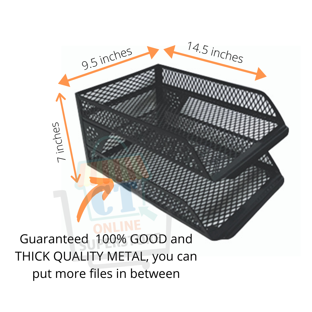 Metal Desk Tray 2 Layer (Heavy Duty, Thick Metal) Lazada PH