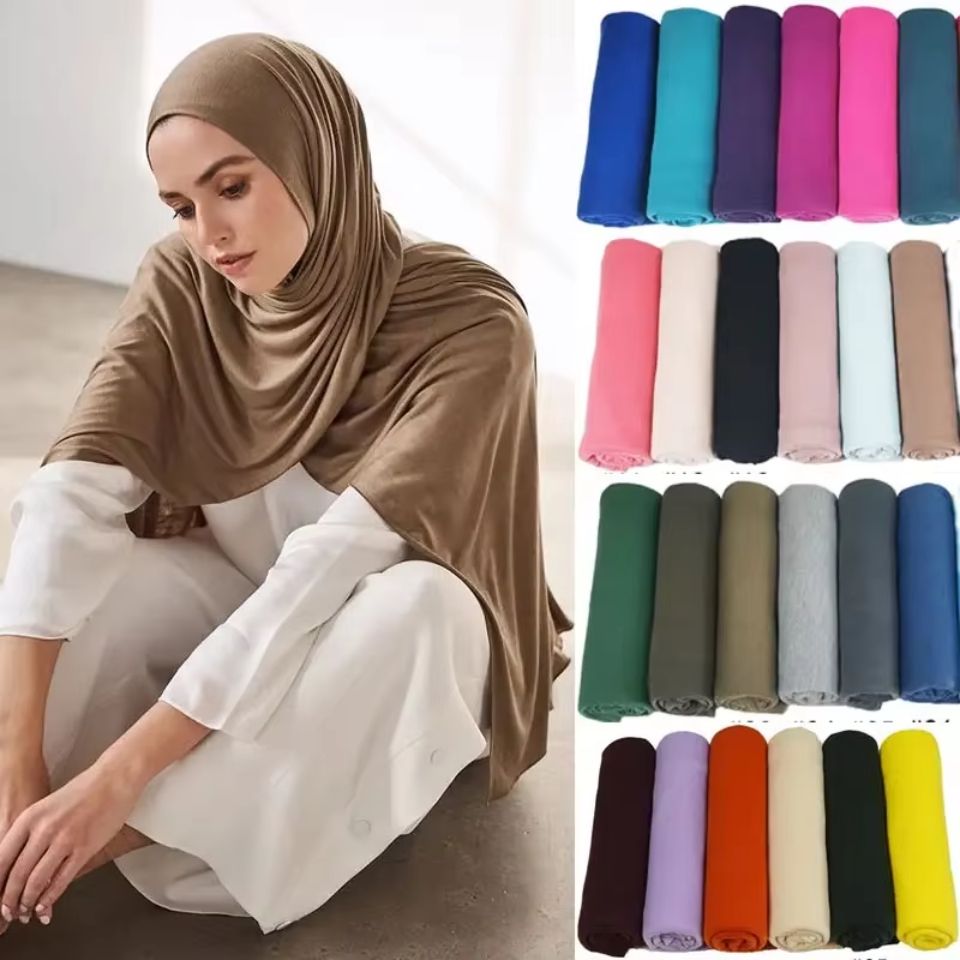 Premium Muslim Women Hijab Scarf Soft Elastic Multicolour Khan Cloth 