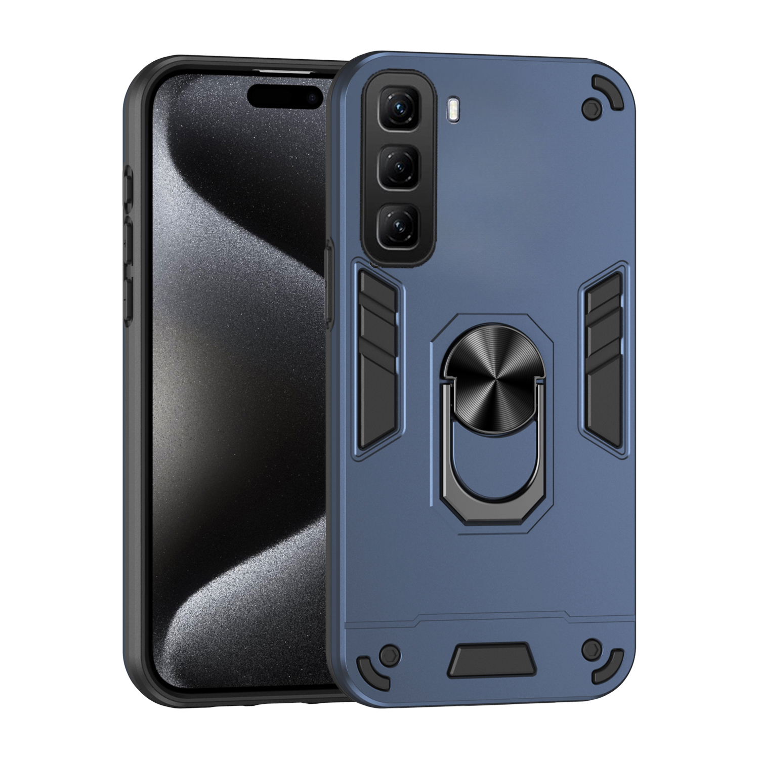 For infinix Hot 50 Pro case Shockproof Armor Stand with Holder Car adsorb Ring Back cover For infinix Hot 50 Pro Back cover Phone Cases. 
