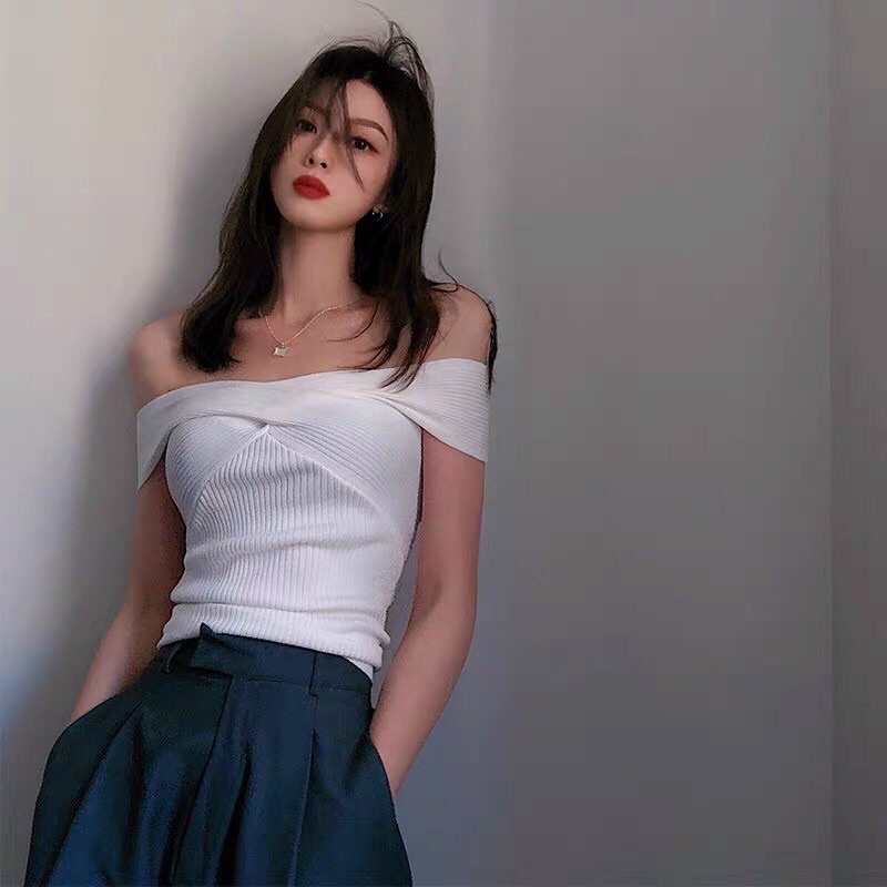Áo len nữ kiểu cổ vắt chéo sexy hàng QC(mặc được nhiều kiểu)