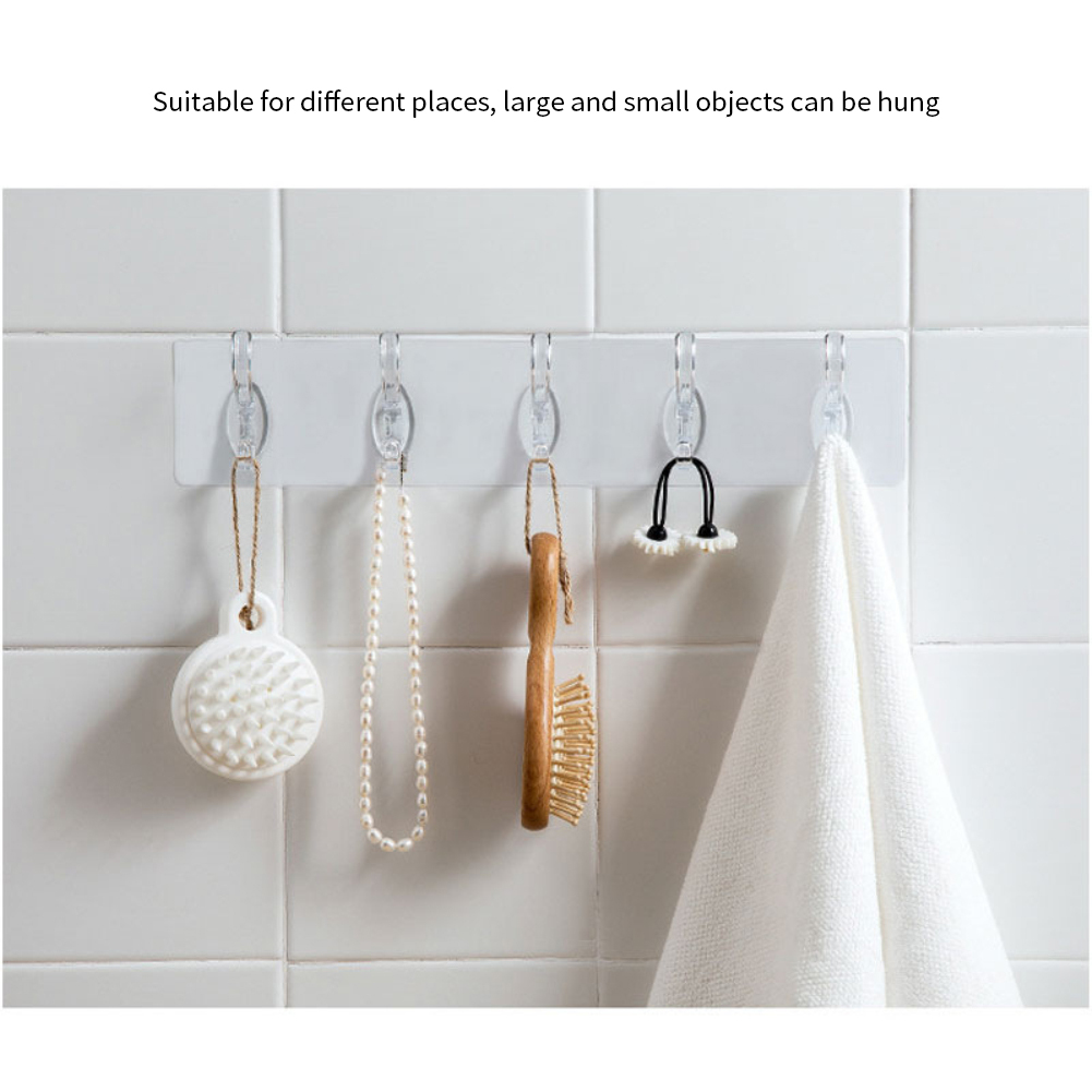 Keepwarm 5 móc trong suốt tự dính chắc móc/gắn tường đơn giản phòng tắm nhà bếp giá lưu trữ/văn phòng nhà cửa đa chức năng kệ treo tường
