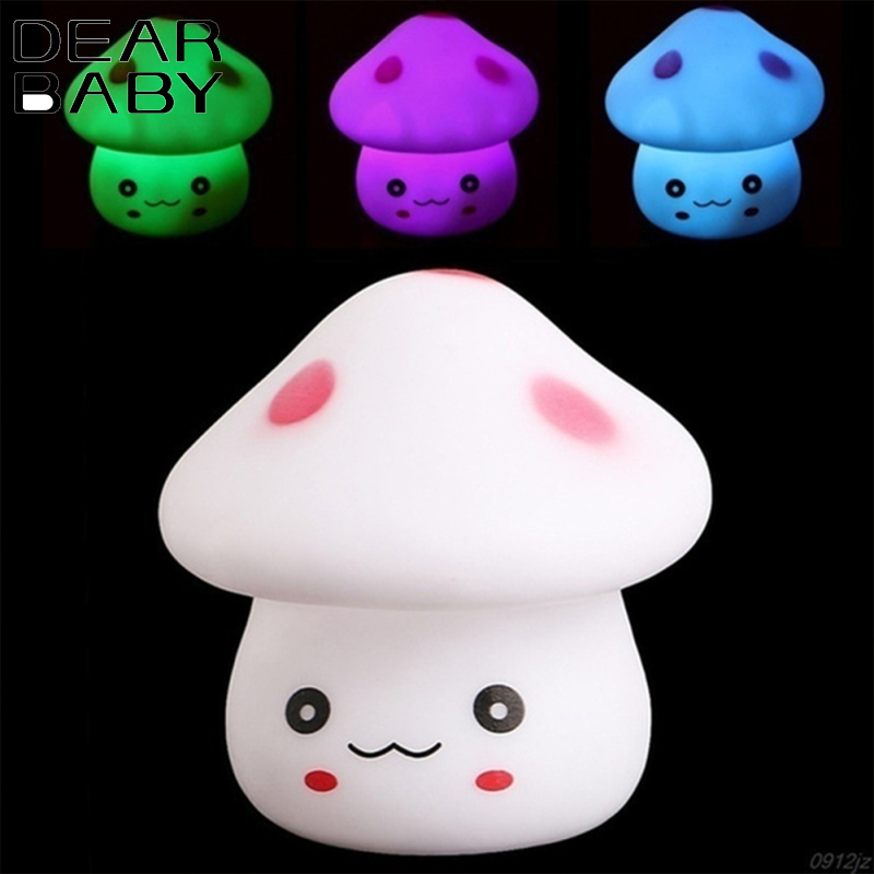 Led Colorful Mushroom Night Light For Romantic Atmosphere Energy Saving Light