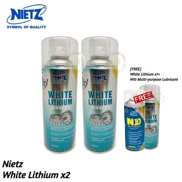 NIETZ White Lithium Grease 400ml / [FREE] WHITE LITHIUM+N10 MULTI