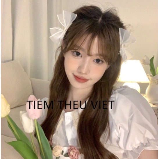 Kẹp Tóc 2 Lớp Voan Lưới Tiệm Thêu Việt