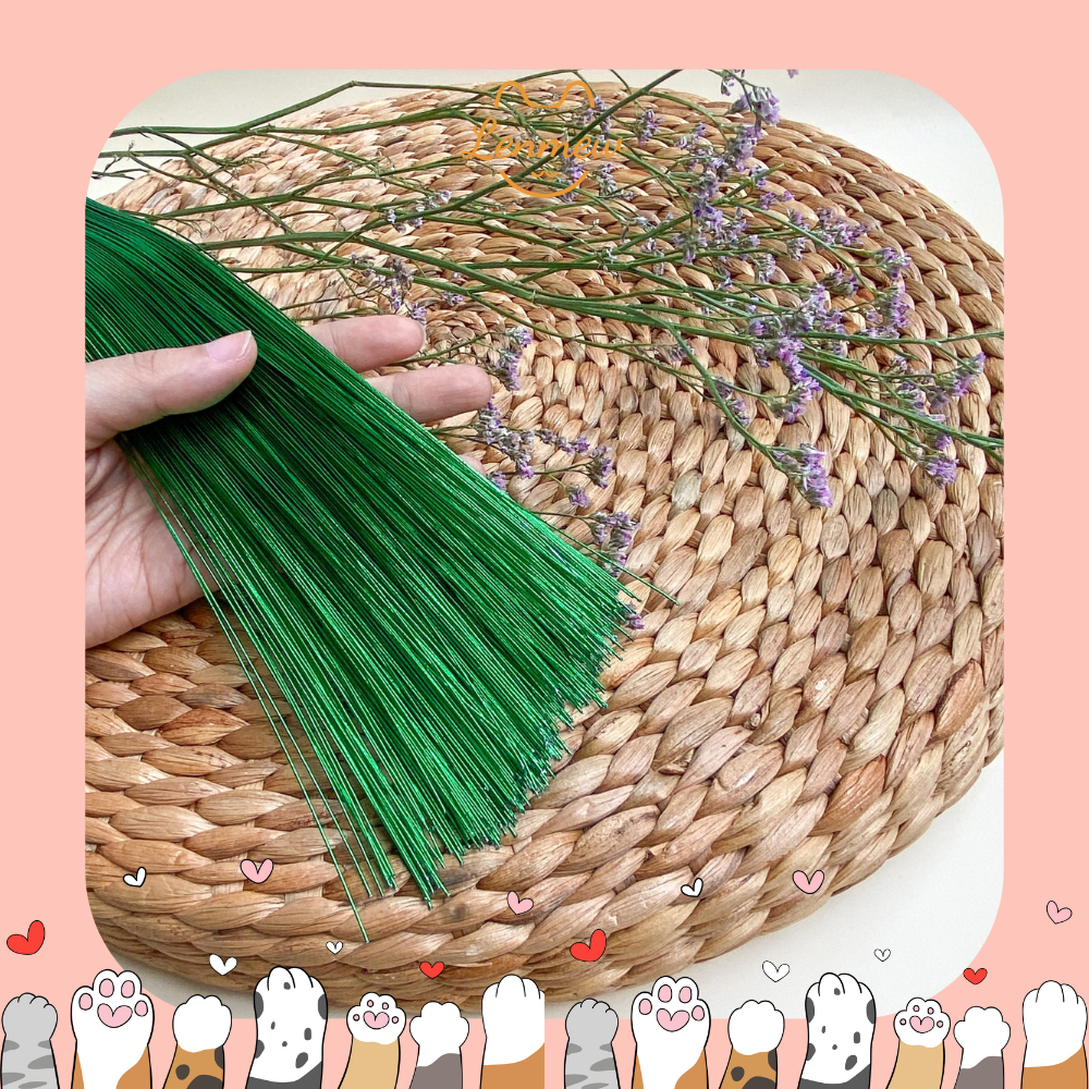 Kẽm Làm Lá Hoa Len Handmade (80cm) (Set 10 Cành)