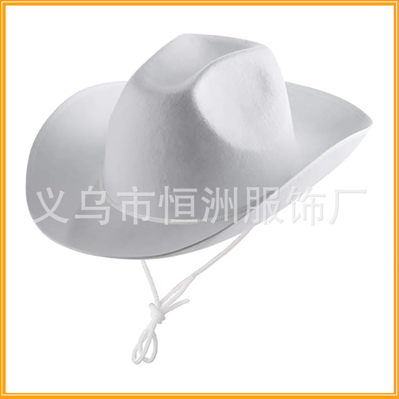 Barbie cowboy hat Bridal white lace cap with string