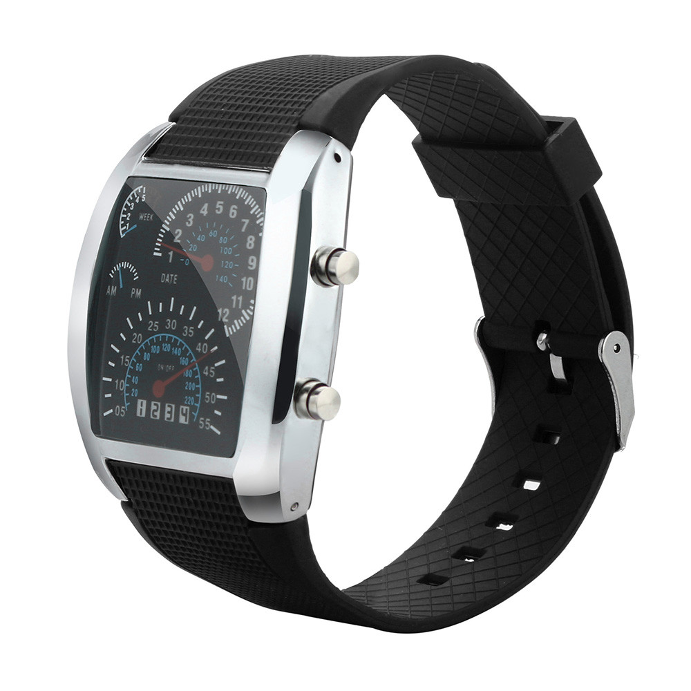 【High-quality】Men's Fashion LED Light Flash Turbo Speedometer Sports ...