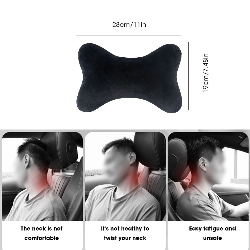Car Neck Headrest Pillow Memory Foam Car Seat Neck Pillow Breathable Velvet Head Neck Support For Sleep Pillow Neck Rest Cushion