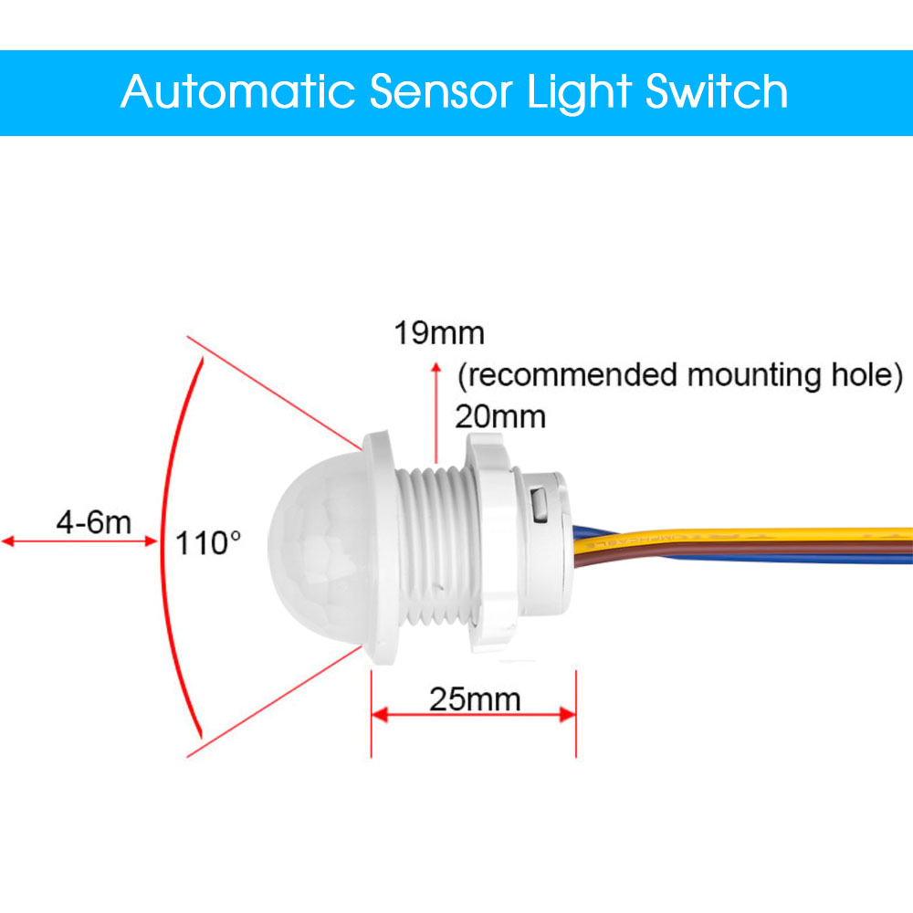 Kebidumei Light Switch PIR Sensor Detector Smart Switch LED 110V 220V PIR Infrared Motion Sensor Light Switch Auto On Off