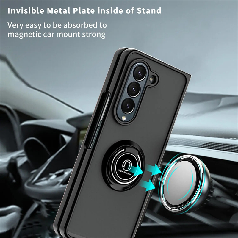 For Samsung Galaxy Z Fold 6 5 Case Side Stripe Design Soft TPU Matte Texture Multifunctional Bracket All Inclusive Protection For Samsung Galaxy Z Fold6 Fold5 Back Cover.
