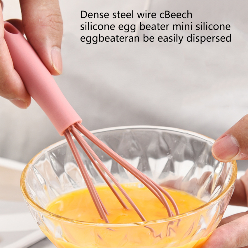 1pc Kitchen Silicone Whisk Non-Slip Easy to Clean Egg Beater Milk Frother  Kitchen Utensil Kitchen