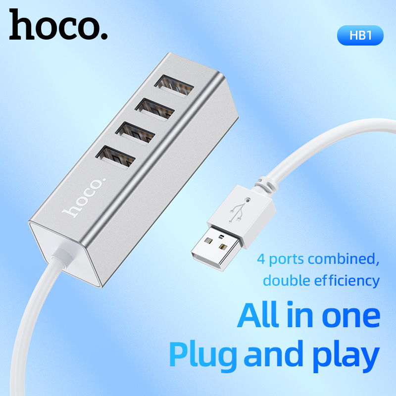 HOCO Bộ Chia Cổng USB 4 Cổng Micro USB HB1 Bộ Chuyển Đổi Kết Nối Usb