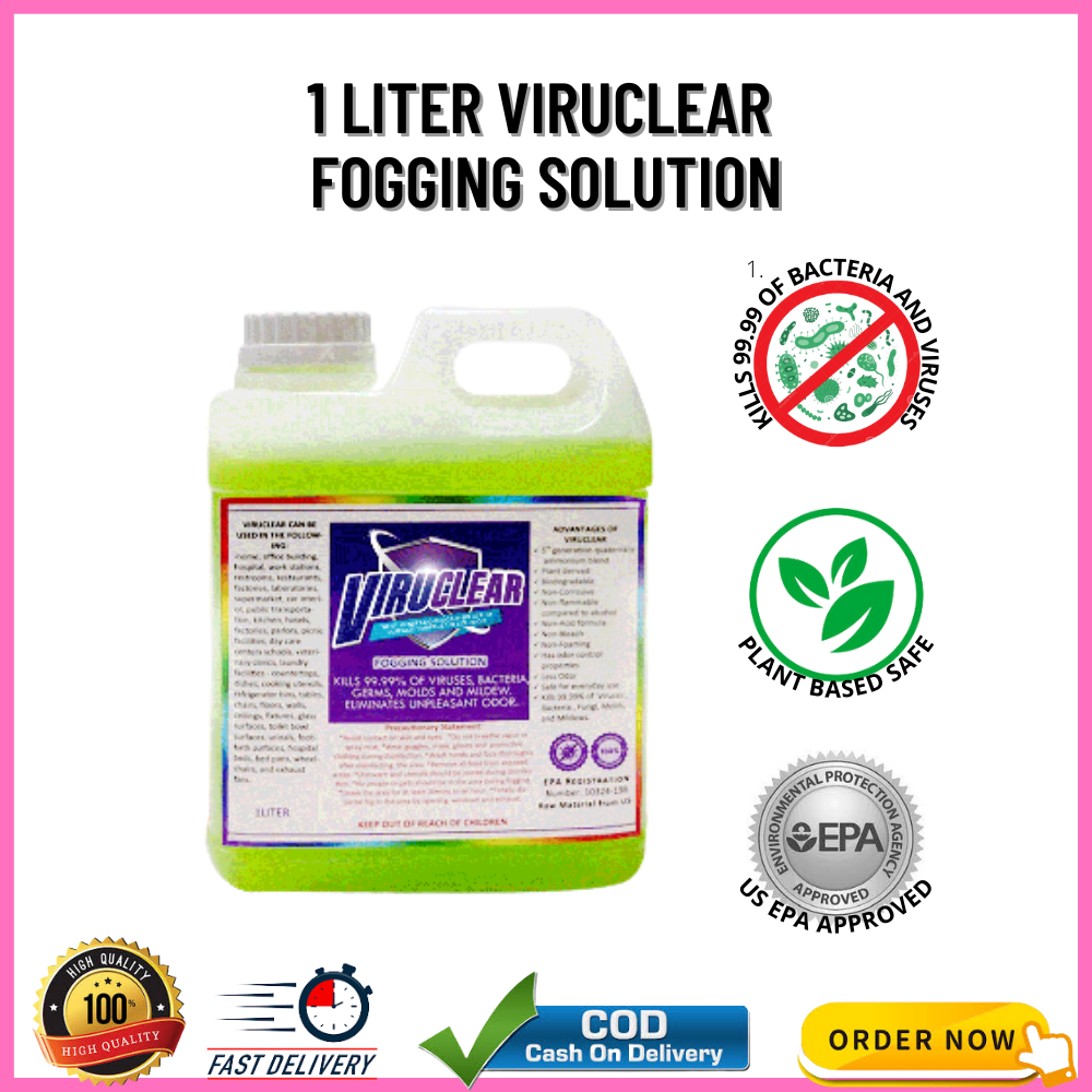 Viruclear Fogging Solution 1liter, Fog Machine Disinfectant Solution 