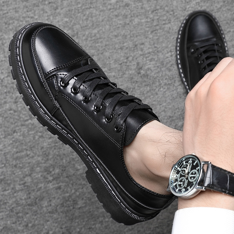 Autumn leather shoes, men's versatile shoes, casual shoes, waterproof chef's shoes, work shoes, Korean version Martin shoes, men's shoes