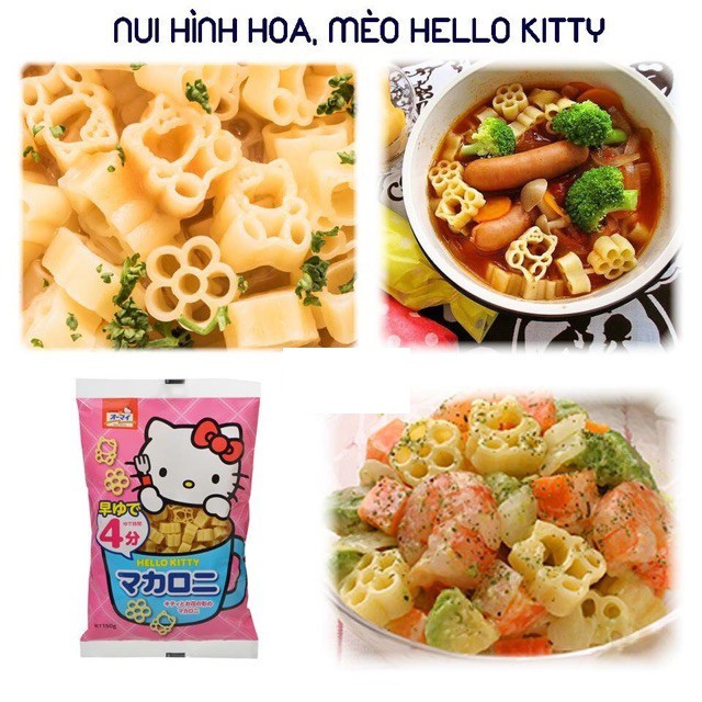 Mỳ nui hello kitty nhật 150g 9m+