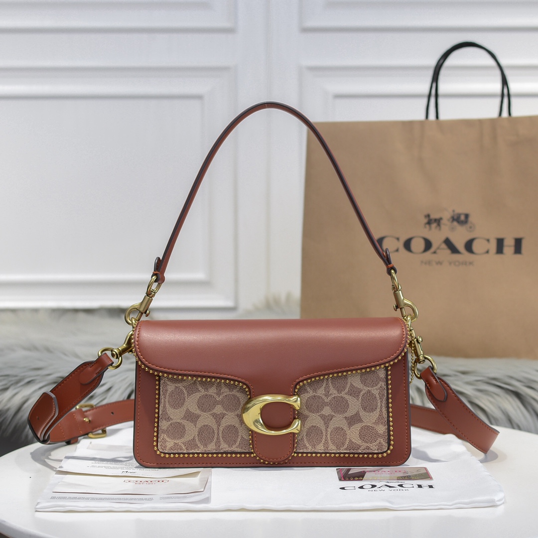 COACH 91215 TABBY SIGNATURE LEATHER SHOULDER BAG 26 PURSE, 52% OFF